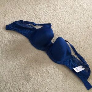 Blue lace bra